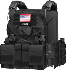 Feyachi TM-20 Magnetic Tactical Vest Airsoft Vest MOLLE System Multifunctional Quick Release Tactical Vest, Full Body Adjustable Magnetically Fixed One-Button Disassembly Vest