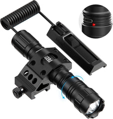 Feyachi 1500 Lumen LED Tactical Flashlight Rechargeable IPX7 Protection 4 Modes Weapon Light Picatinny Rail Flashlight Included with Pressure Switch（Picatinny-FL31）