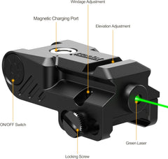 Feyachi Laser Sight Rechargeable Red/Green Dot Lazer Sight for Picatinny Rail Handgun Pistol Tactical Airsoft Gun Rifle, USB Magnetic Charging