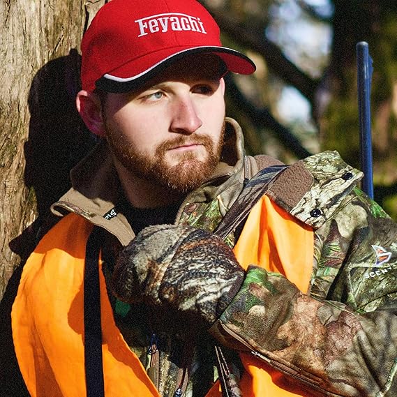 Feyachi Reflective Hunting Vests & Black Cap Orange Hunting Vest Lightweight Combo for Long-Lasting Performance