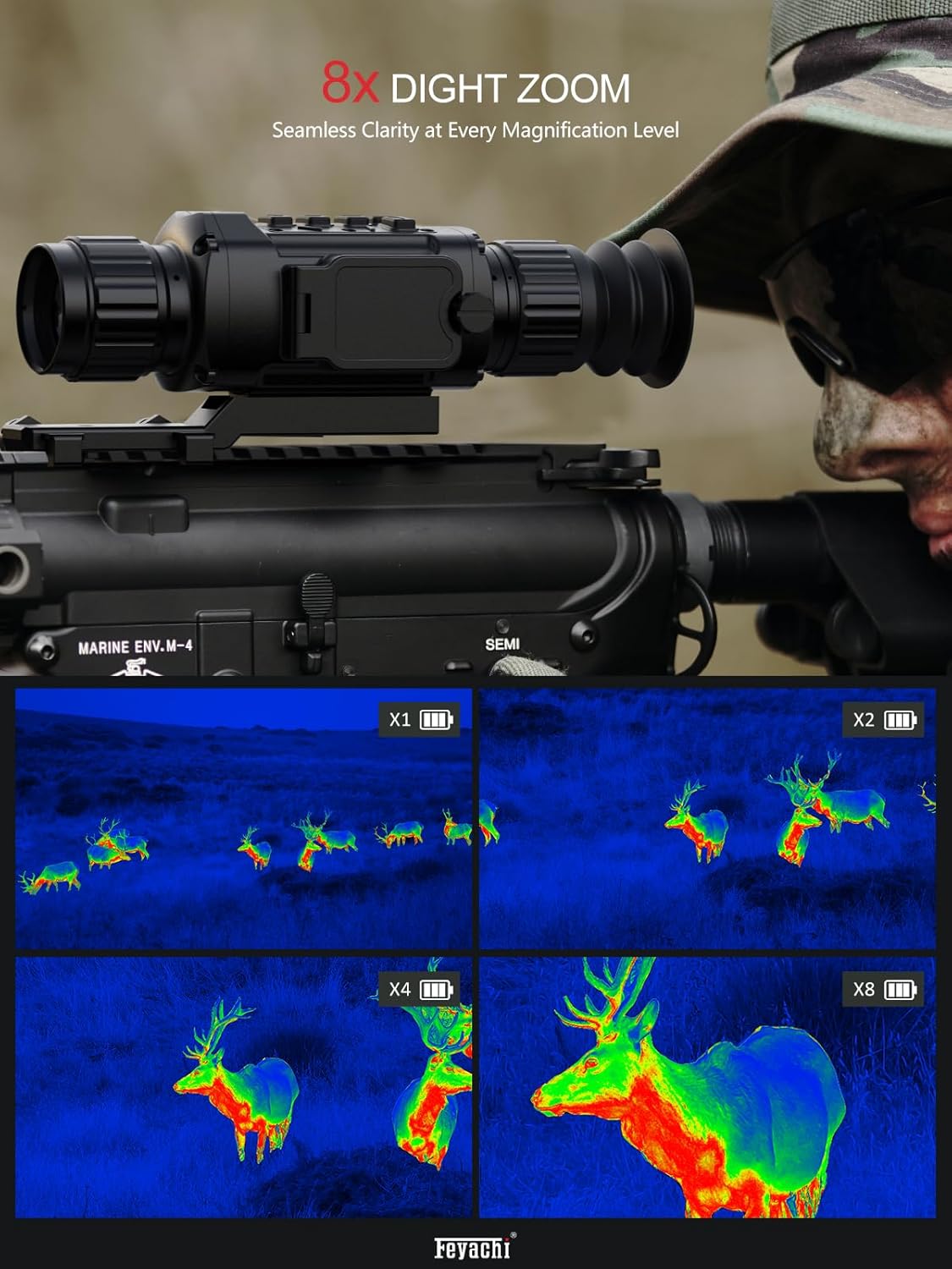 Feyachi Thermal Scope TH-35 12um 384 x 288 Thermal Imaging Scopes for Rifles 50Hz Thermal Riflescope Thermal Night Vision Scope for Hunting