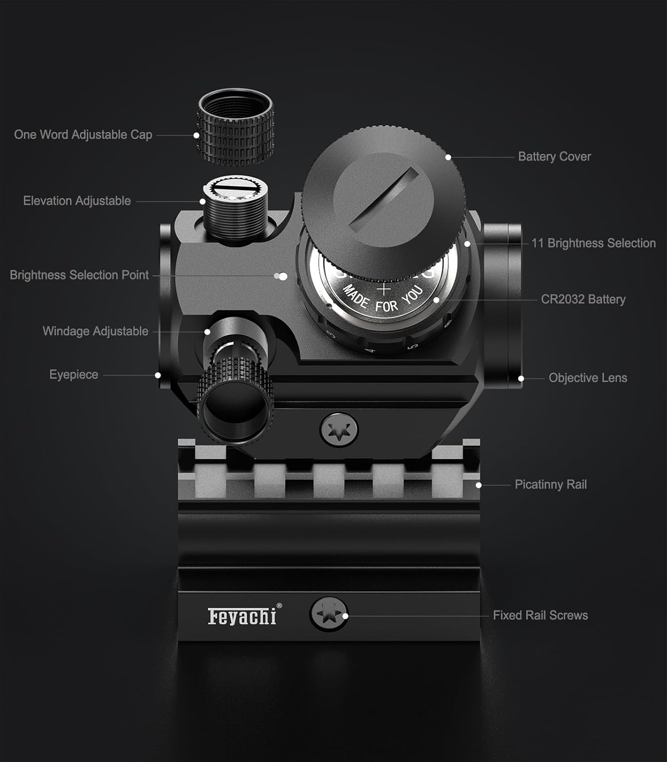 Feyachi RS-23 Red Dot Sight with M38 5X Magnifier Combo Kit, 1 x 22mm Red Dot Scope & Magnifier Built-in Flip Mount Combo