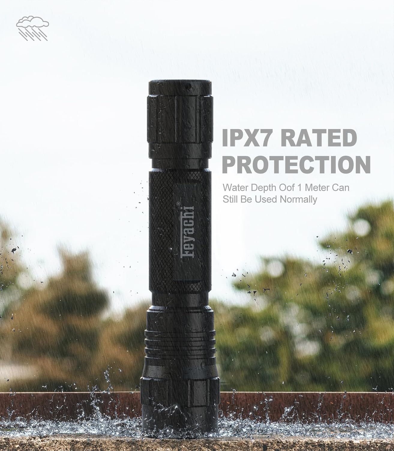 Feyachi 1500 Lumen LED Tactical Flashlight Rechargeable IPX7 Protection 4 Modes Weapon Light Picatinny Rail Flashlight Included with Pressure Switch（Mlok-FL32）