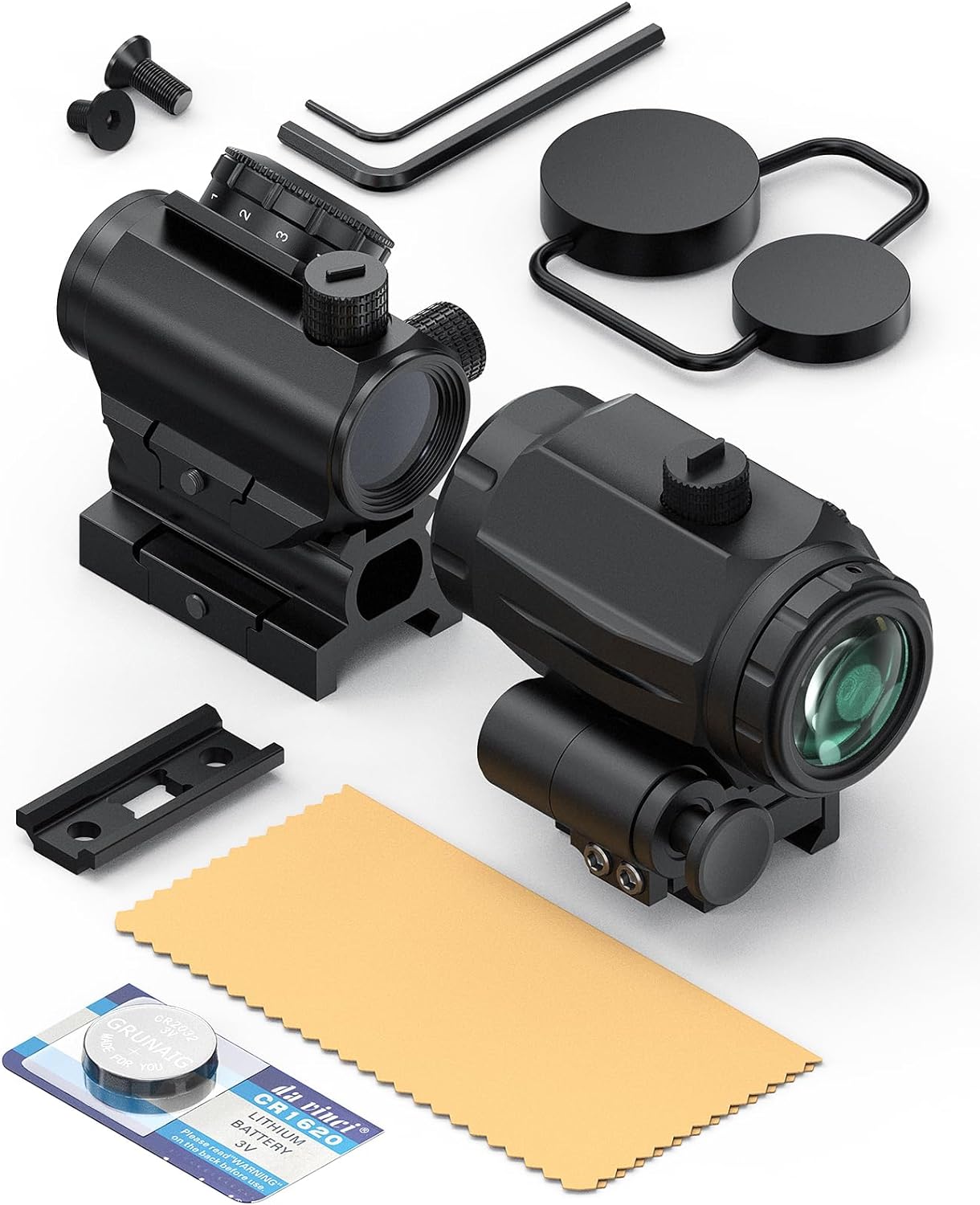 Feyachi RS-23 Red Dot Sight with M40 3X Magnifier Combo Kit, 1x22mm Red Dot Sight & Magnifier Built-in Flip Mount Combo, Absolute Co-Witness