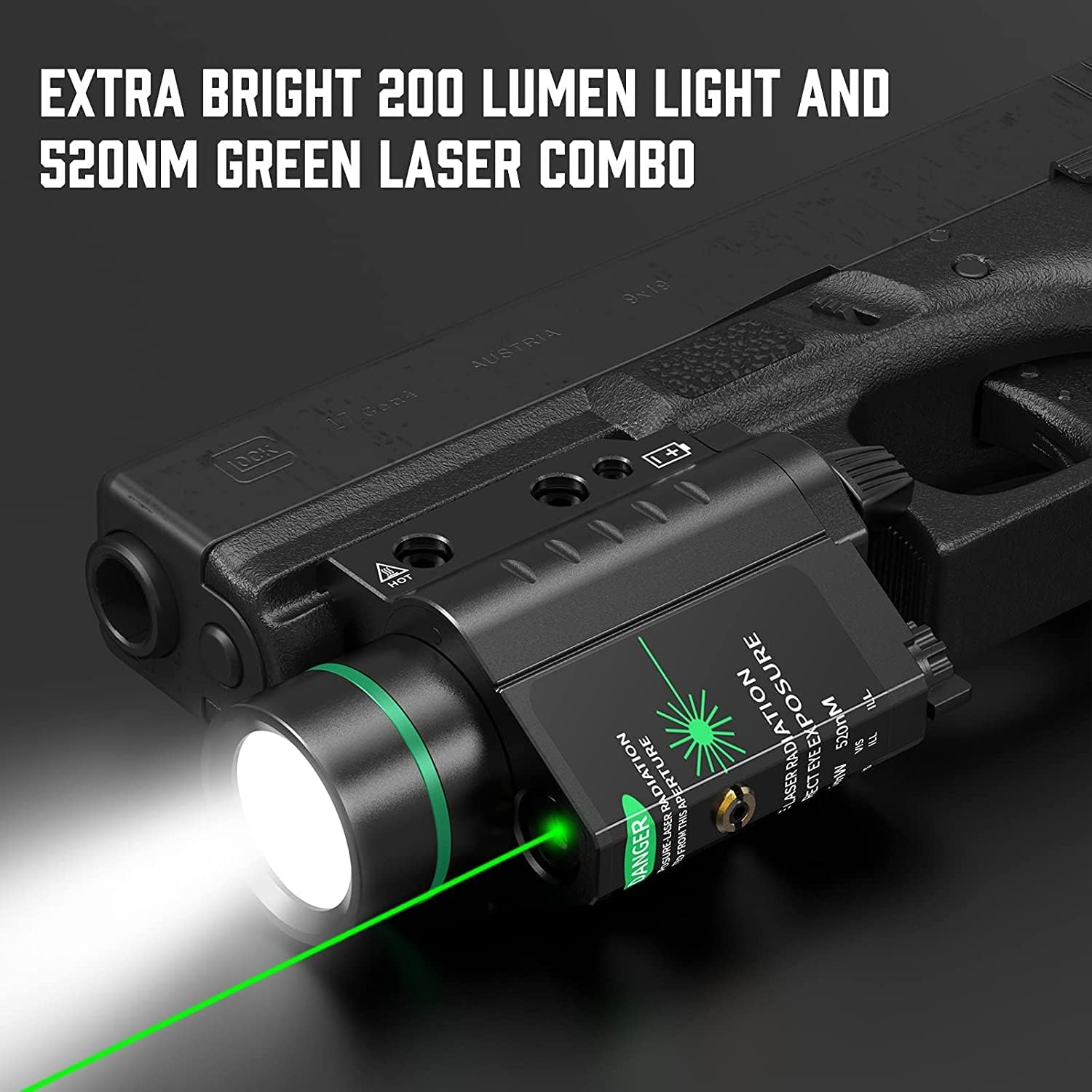 Feyachi LF-58 Light Combo 200 Lumen LED Flashlight Laser with Picatinny Rail Mount