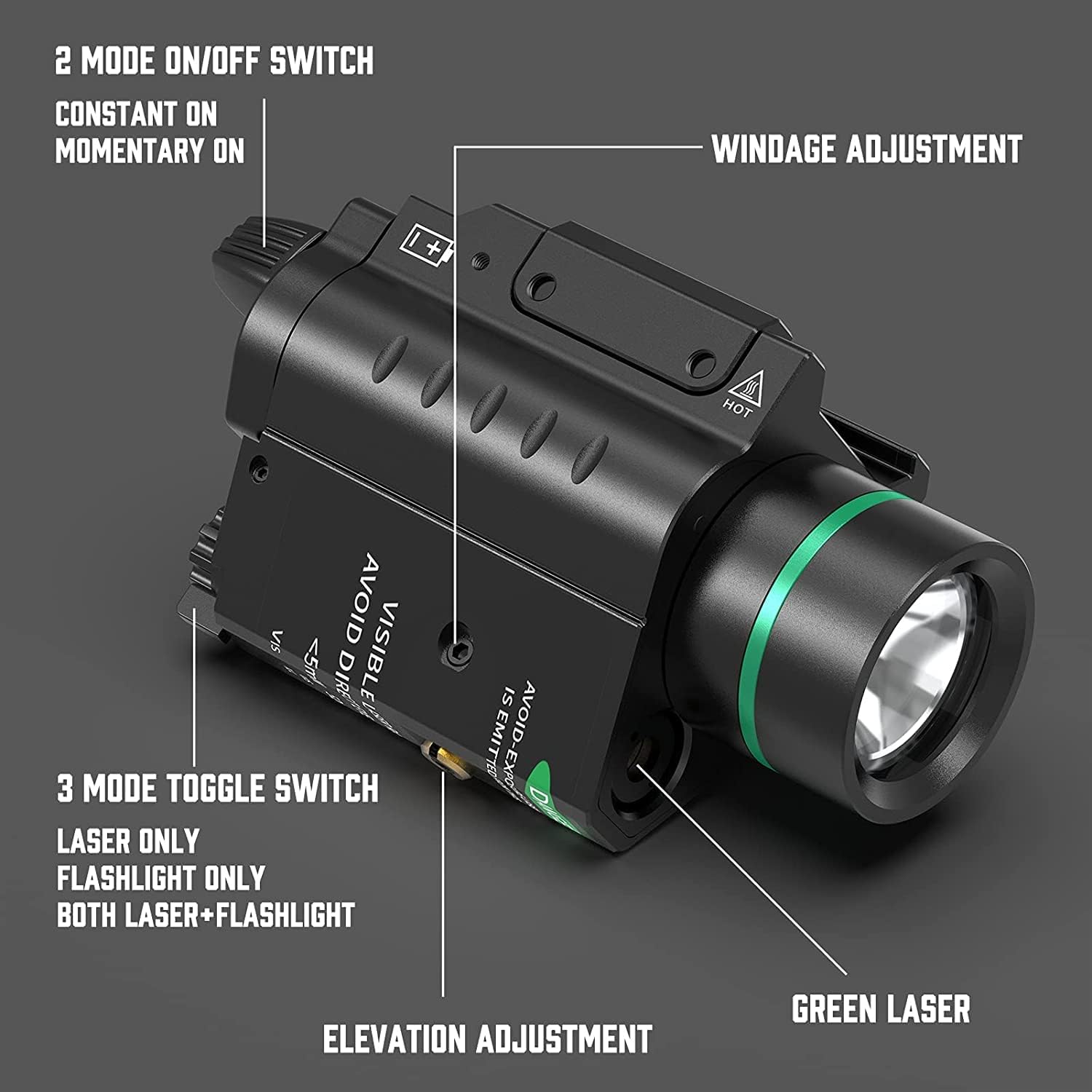 Feyachi LF-58 Light Combo 200 Lumen LED Flashlight Laser with Picatinny Rail Mount