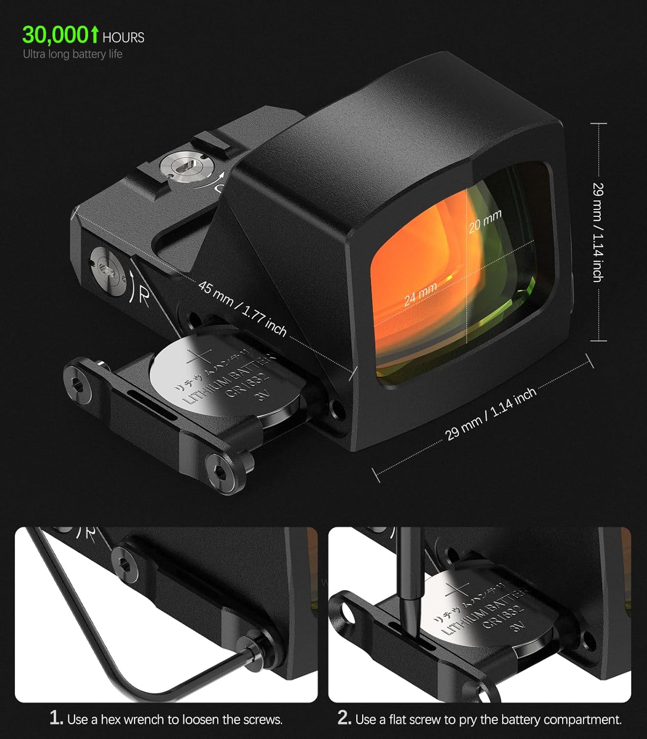 Feyachi RDS-57 2 MOA Red Dot Sight for Pistol Shake Awake Handgun Red Dot Sights for RMR Cut Footprint Reflex Sight with MOS Adapter Plate & Picatinny Base