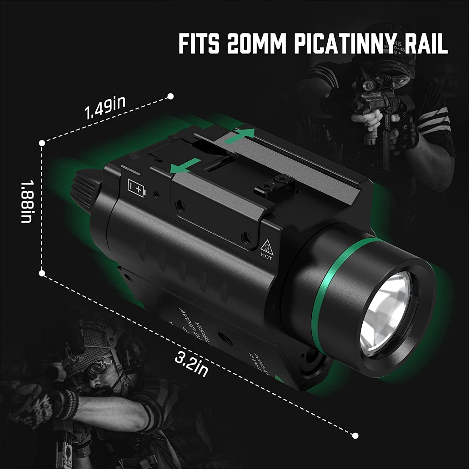 Feyachi LF-58 Light Combo 200 Lumen LED Flashlight Laser with Picatinny Rail Mount