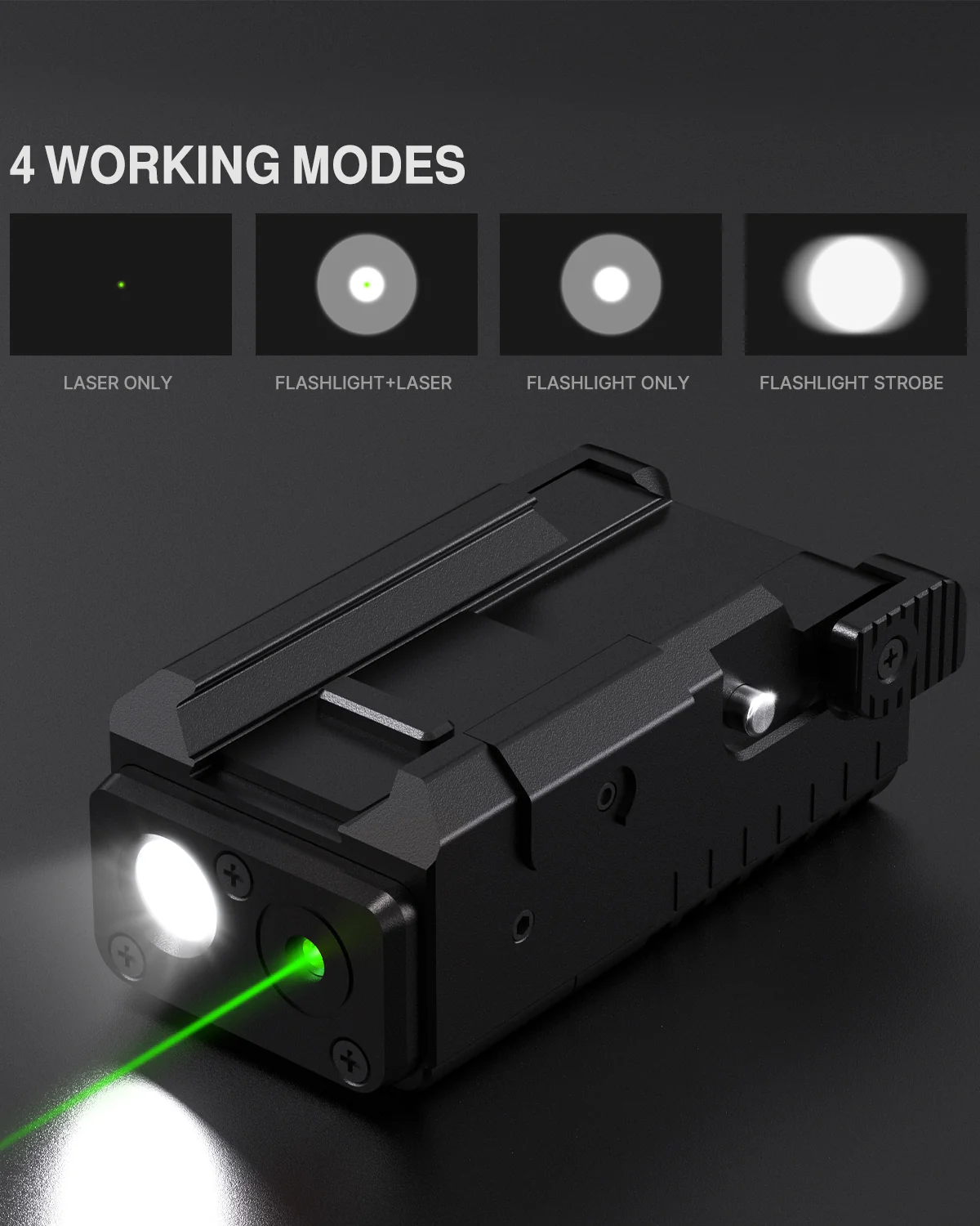 Feyachi FL-74 700Lum Green Laser Light Combo Pistol Light Gun Laser Compact Pistol Flashlight with Picatinny Rail