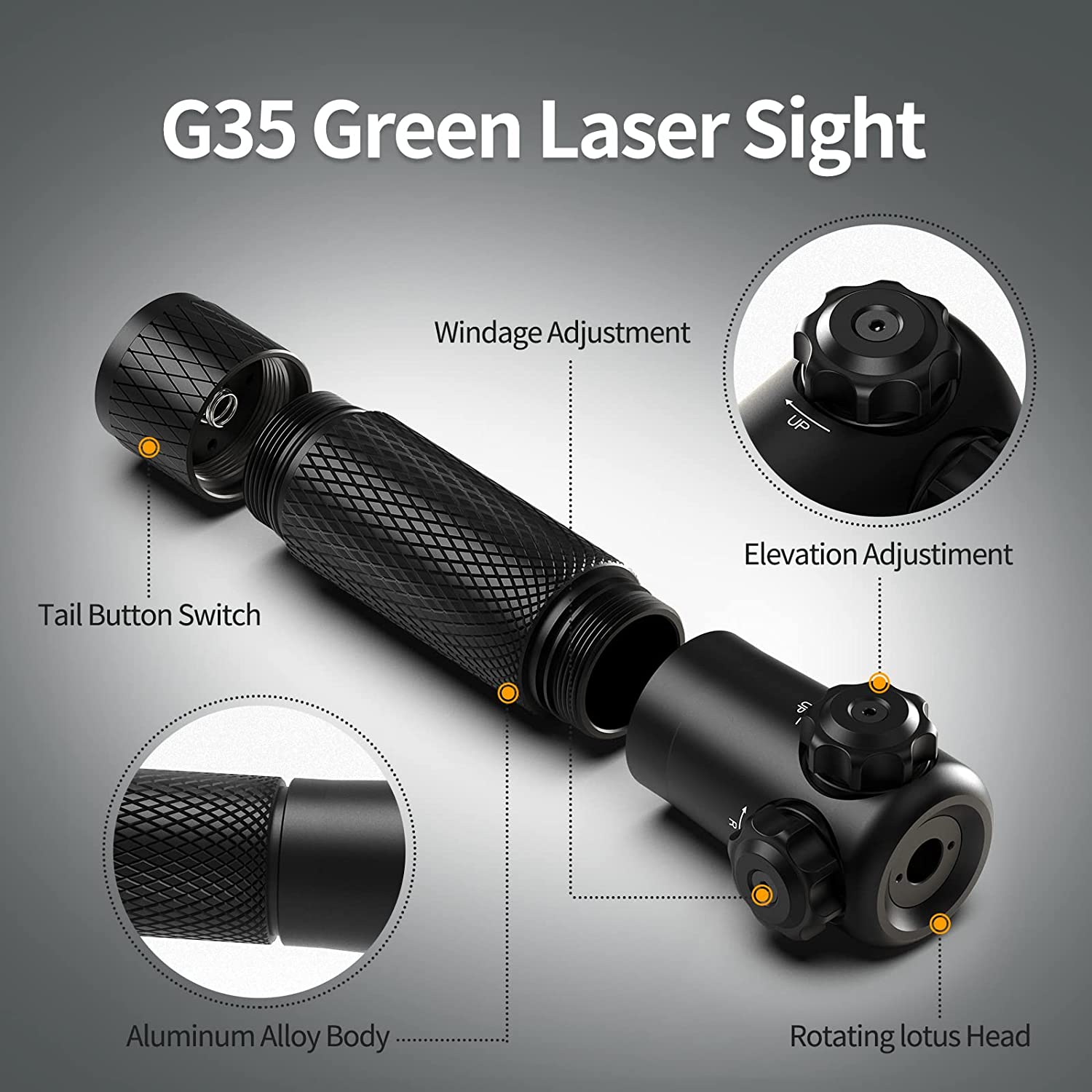 Mirino laser verde Feyachi GL35 - Supporto per cannocchiale tattico