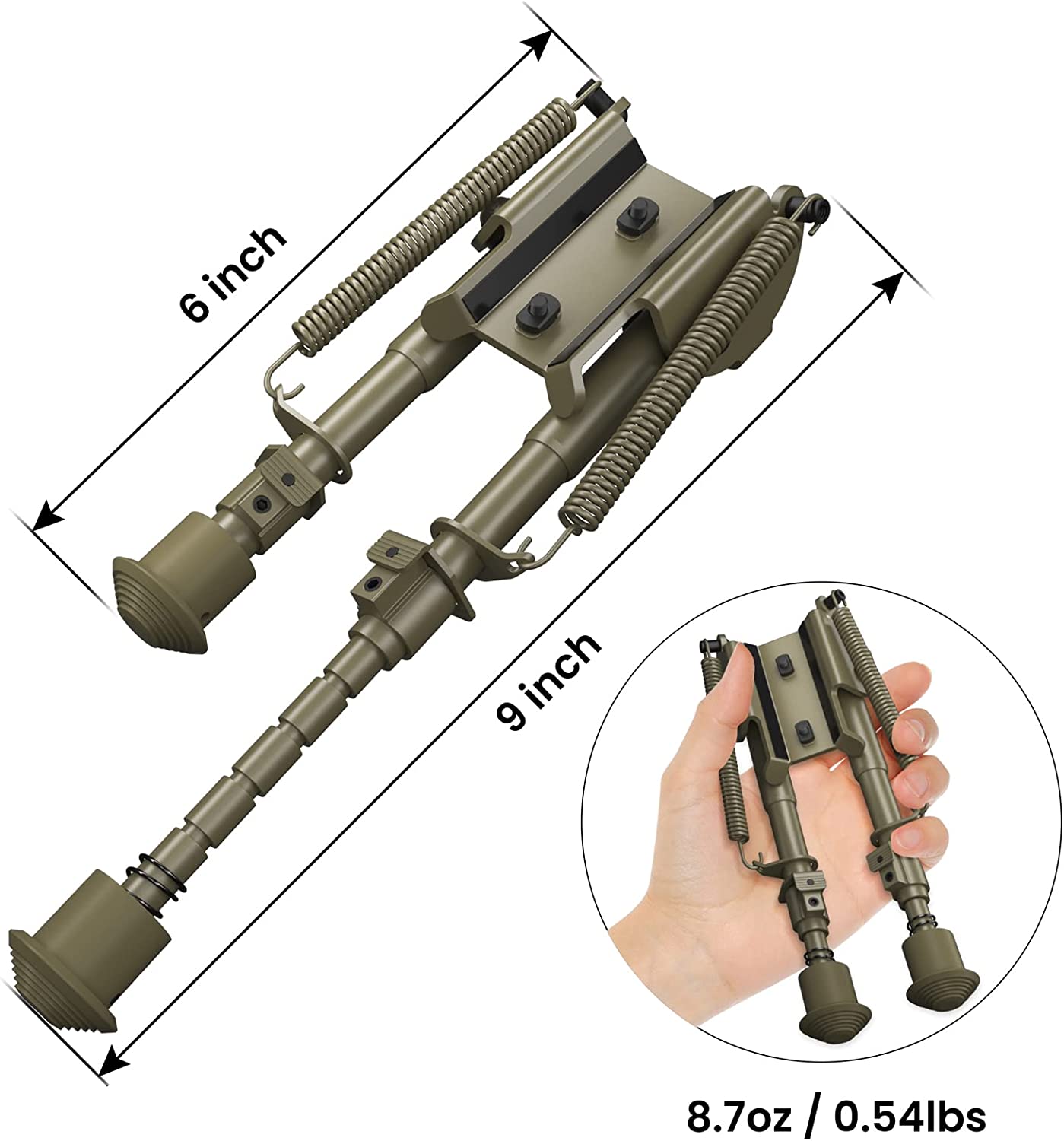 Feyachi B13-SS Bipod for Rifles - 6-9 Inch Adjustable Mlok