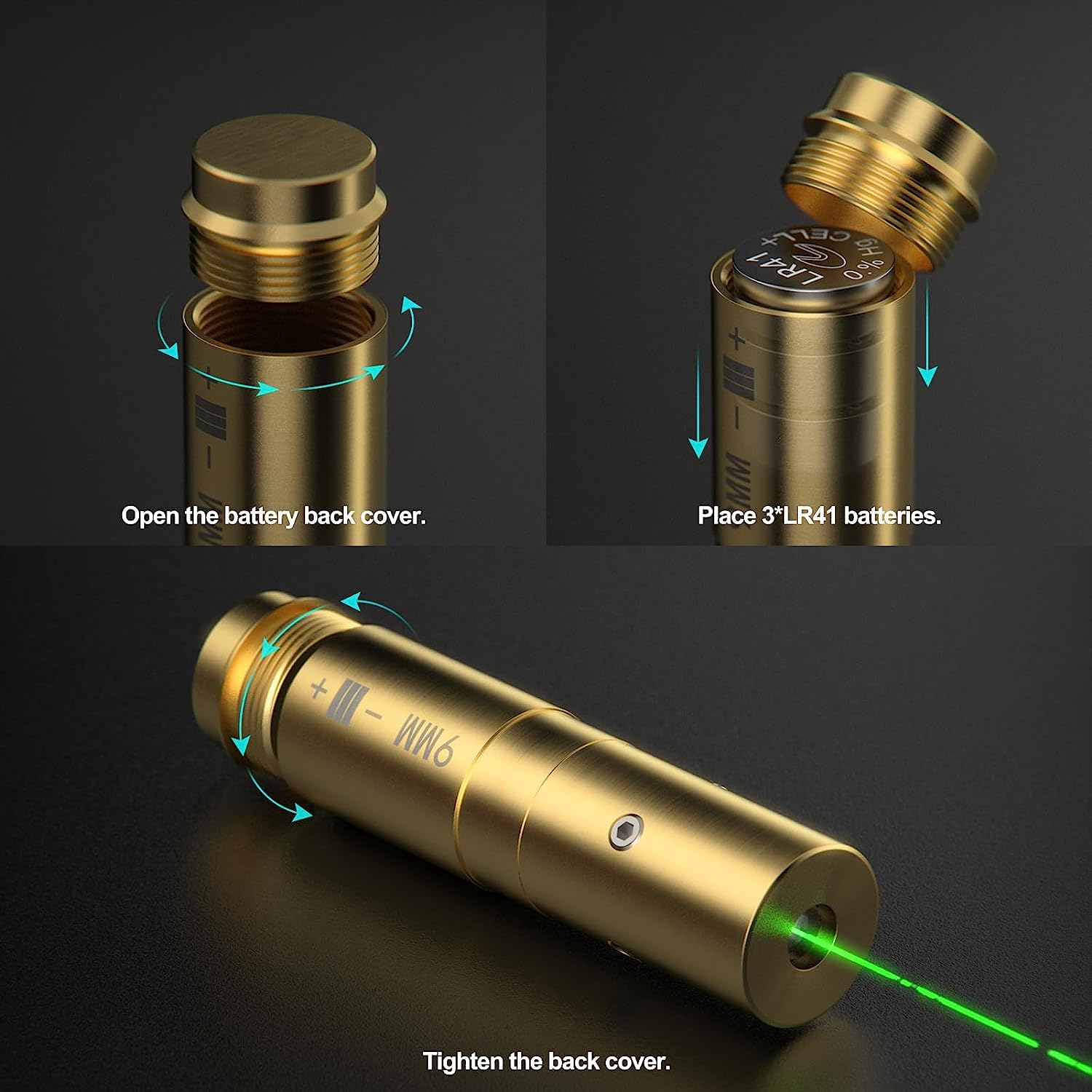 Feyachi BS51 Green Bore Sight - 9mm Laser Boresighter