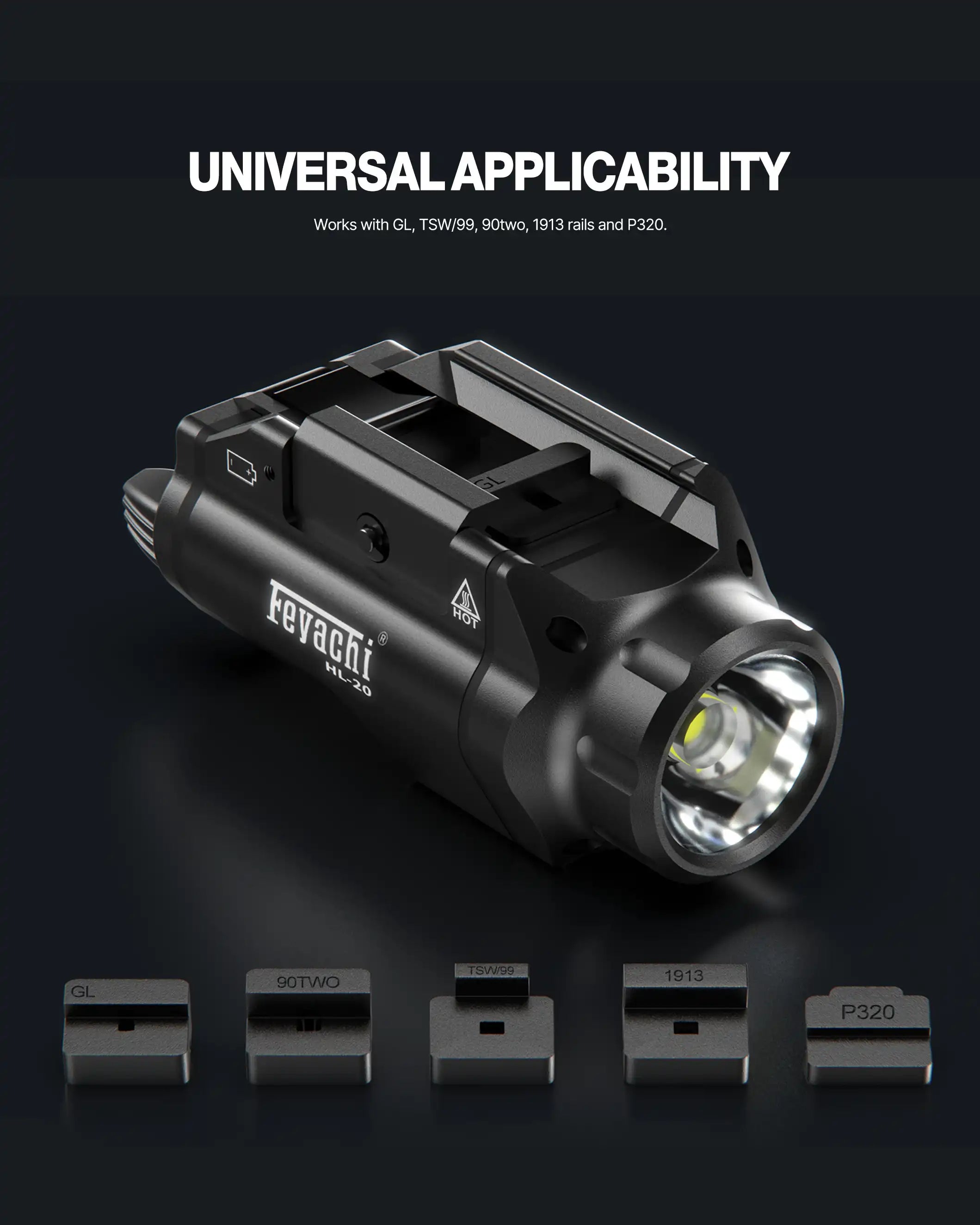 Feyachi HL-28 Pistol Light - 1000 Lumen Tactical Flashlight