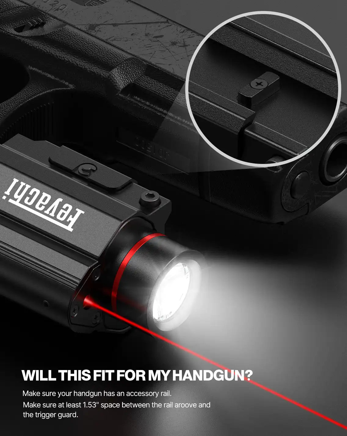 Combo luce per arma laser Feyachi LF-69 - 1000 lumen per pistola