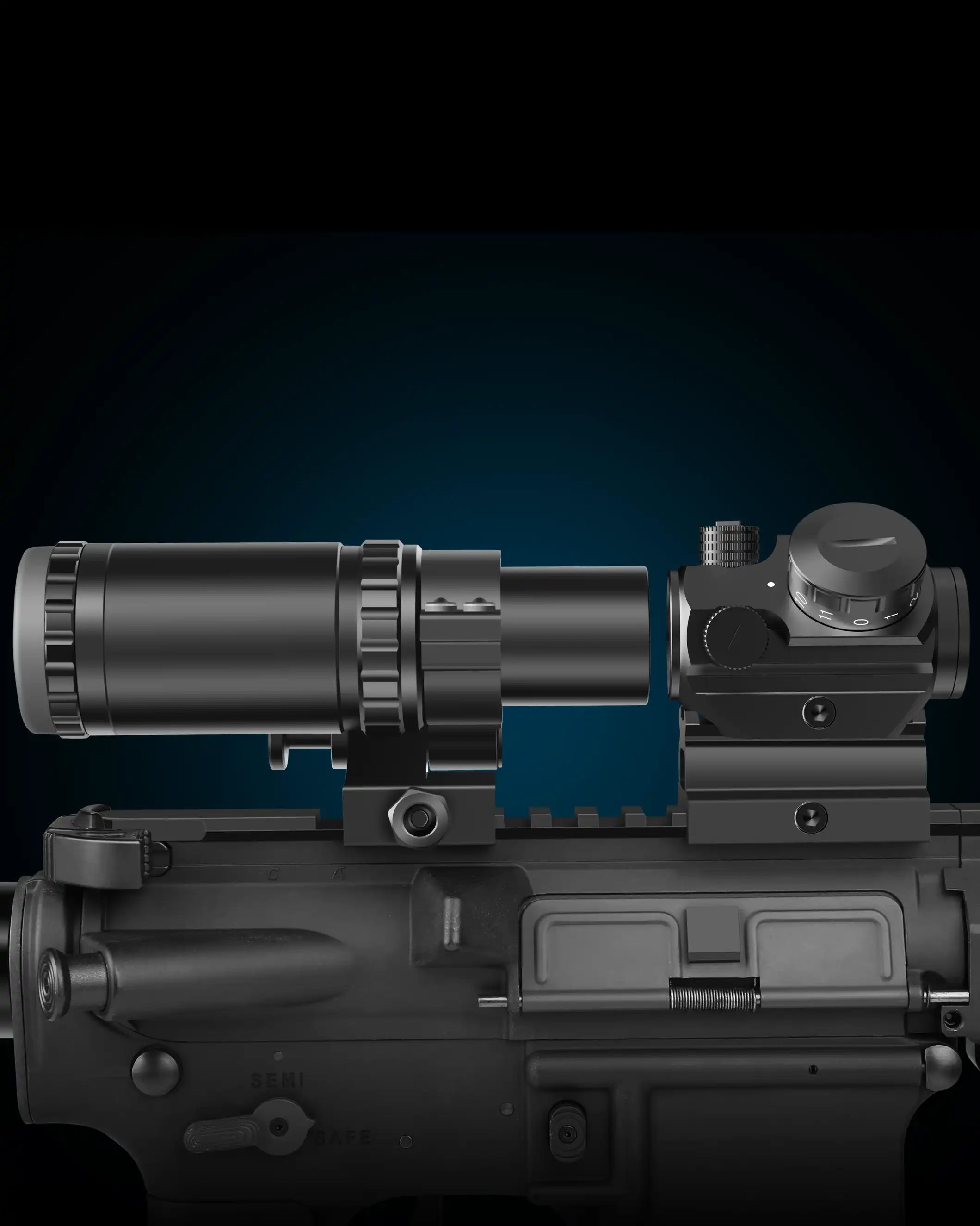 Feyachi M37 Red Dot Magnifier - Flip to Side Focus Adjustment