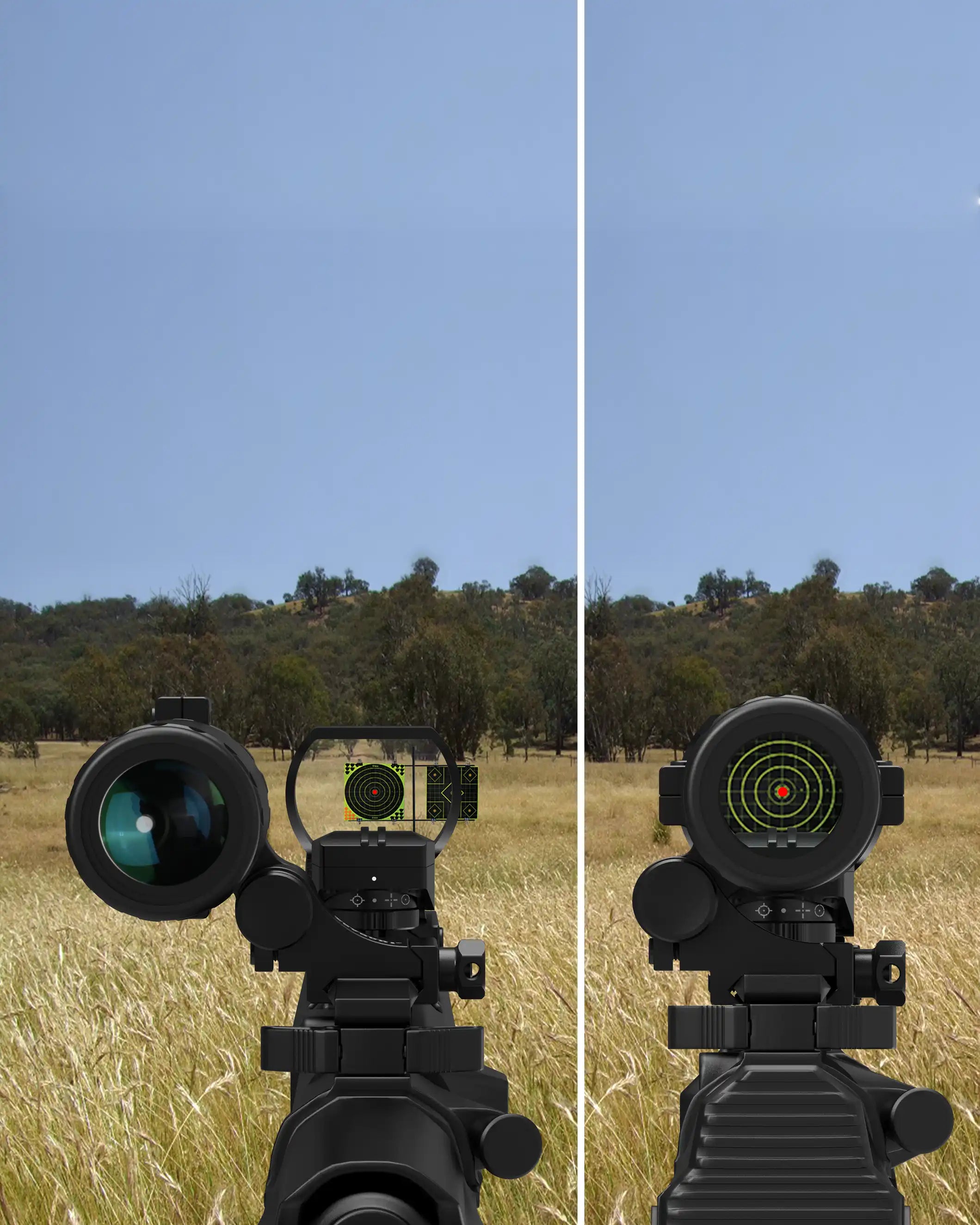 Combo lente d'ingrandimento Feyachi M37 e RS-30 con punto rosso - mirino reflex e supporto ribaltabile