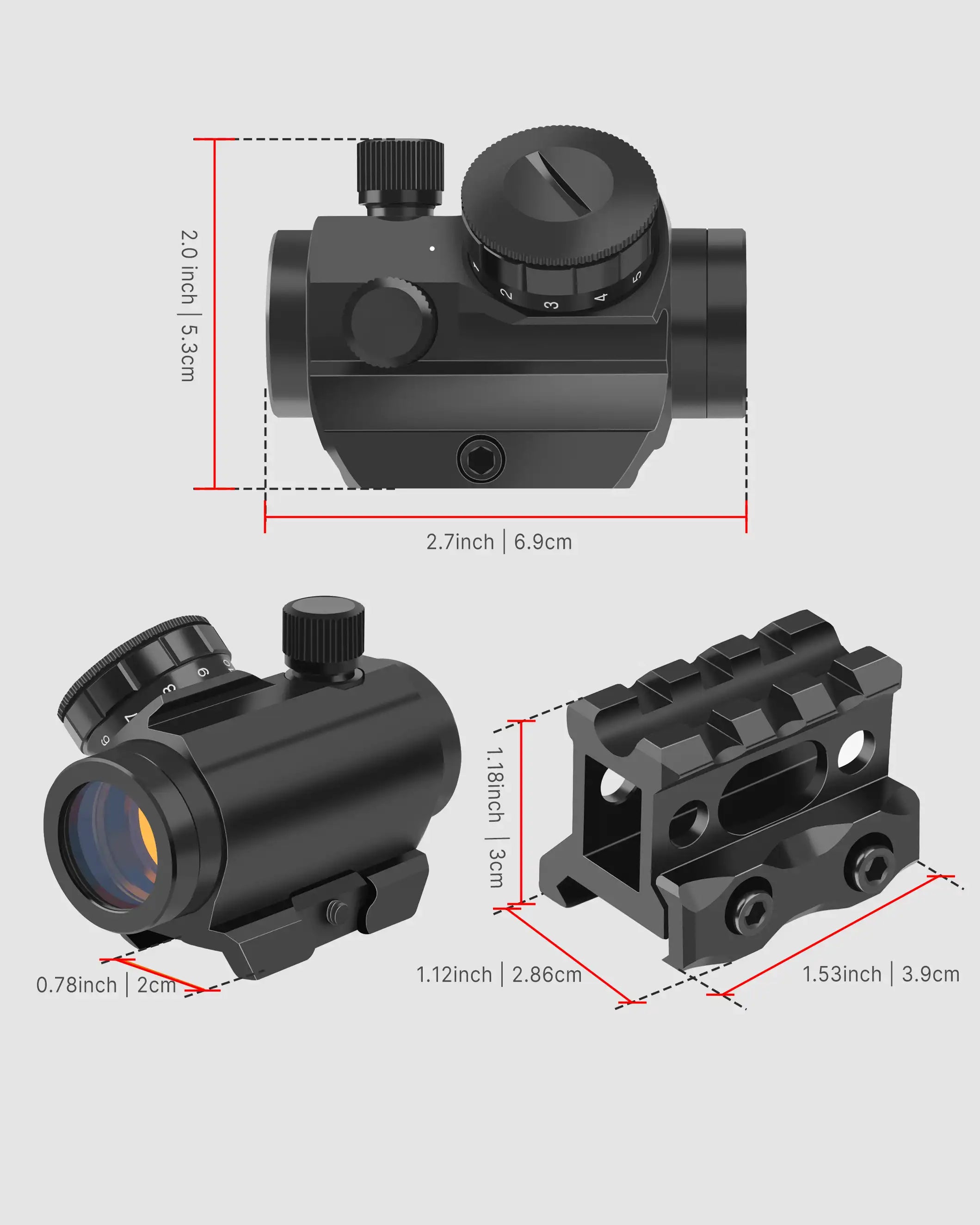 Feyachi RDS-25 Red Dot Sight - 4 MOA with Riser Mount