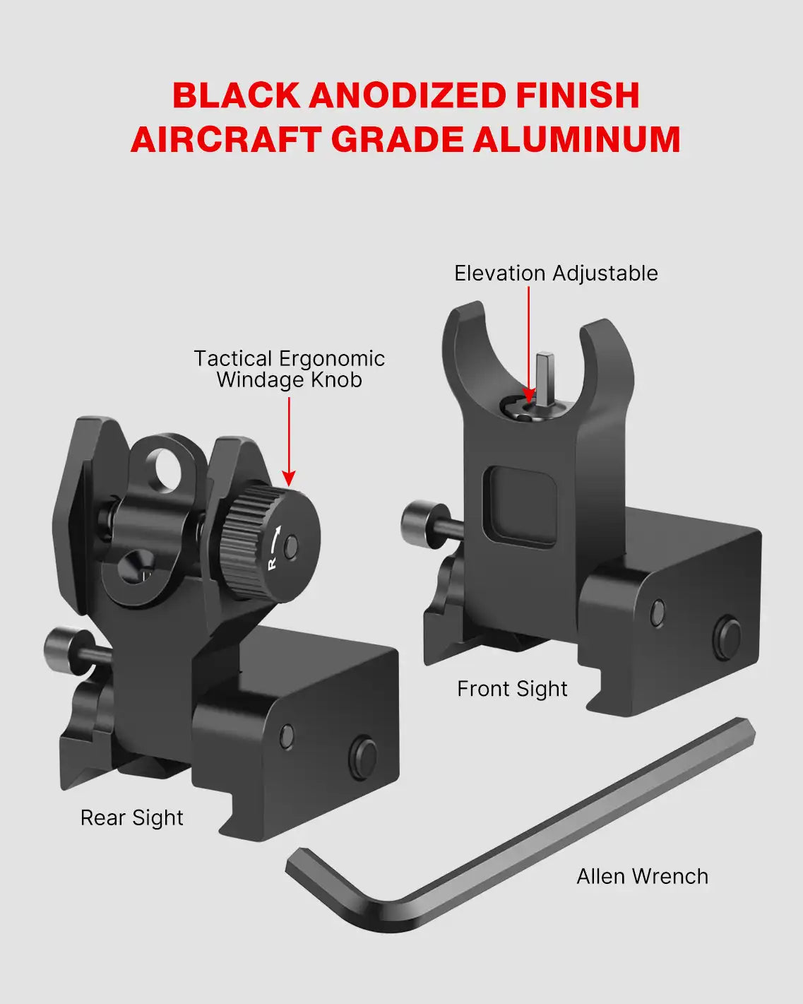 Feyachi S09 Backup Iron Sights - Flip Up Sights for Rails